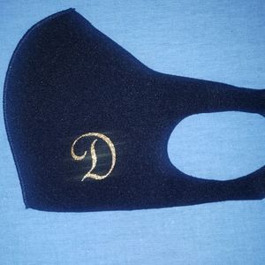 Gold Initial Face Mask